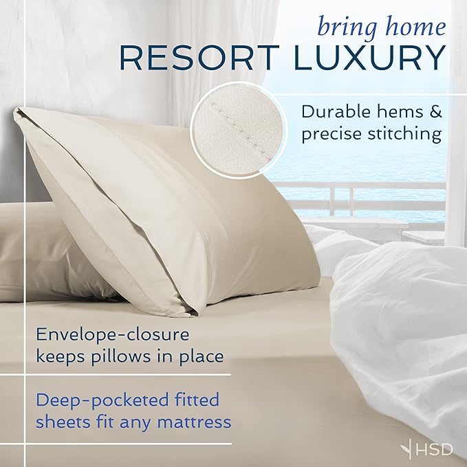 Hotel Sheets Direct 4 Piece Bed Sheet Set King Size, 100% Viscose Derived from - Image 4