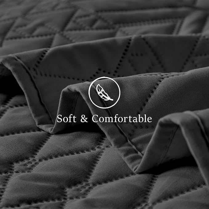 akkialla Twin Size Quilt Bedding Set, Modern Style Geoetric Pattern Coverlet Set - Image 6