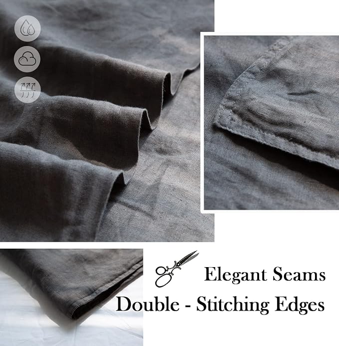 Simple&Opulence 100% Washed Linen Euro Shams 26'' x 26'' Pack of 2, Basic Style - Image 3