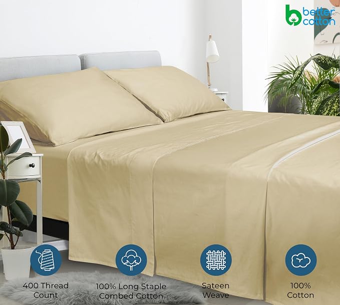 400 Thread Count 100% American Grown Cotton Flat Sheet - Image 7