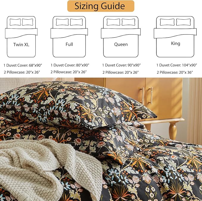 mixinni Duvet Cover Twin XL Size, Cotton Percale Farmhouse Bedding Sets Soft - Image 3