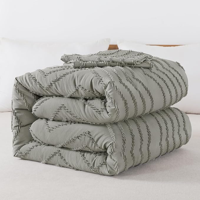 Andency Medium Grey California King Comforter Set, Boho Cal King Soft Warm - Image 7