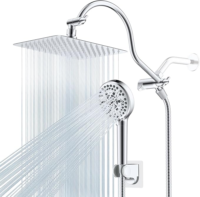 Hibbent All Metal CUPC Certified Shower Head, Handheld Showerhead Combo by Hibbent
