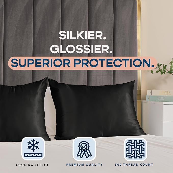 BLISSFORD Black Satin Pillowcase - Image 7