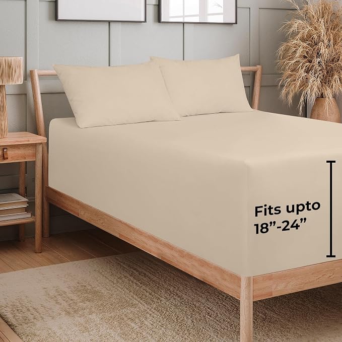 Royale Linens Extra Deep Pocket Twin Fitted Sheet Only - Image 2