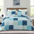 Whale Flotilla Patchwork Quilt Twin Size, Extra Soft Boho Floral Bedspreads by WHALEFLOTILLA