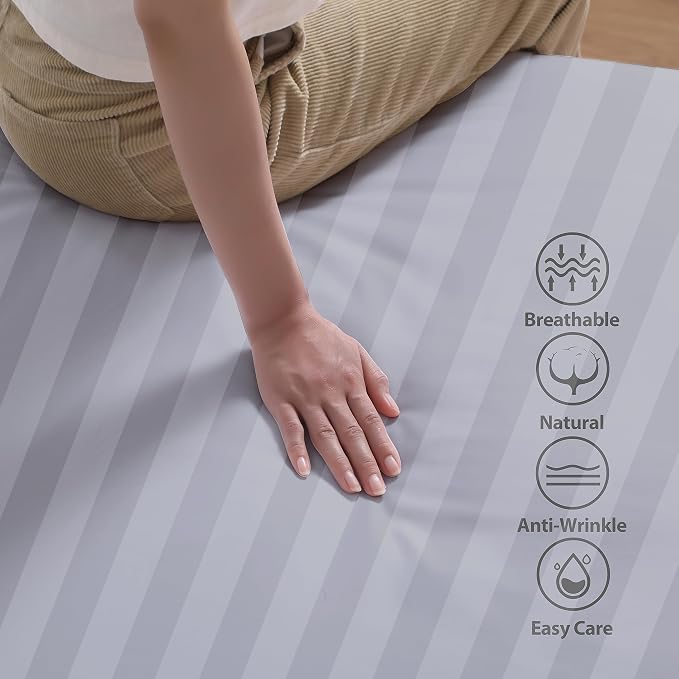 2-Pack 100% Egyptian Cotton Fitted Sheet TwinXL Size, 600 Thread Count Cotton - Image 5