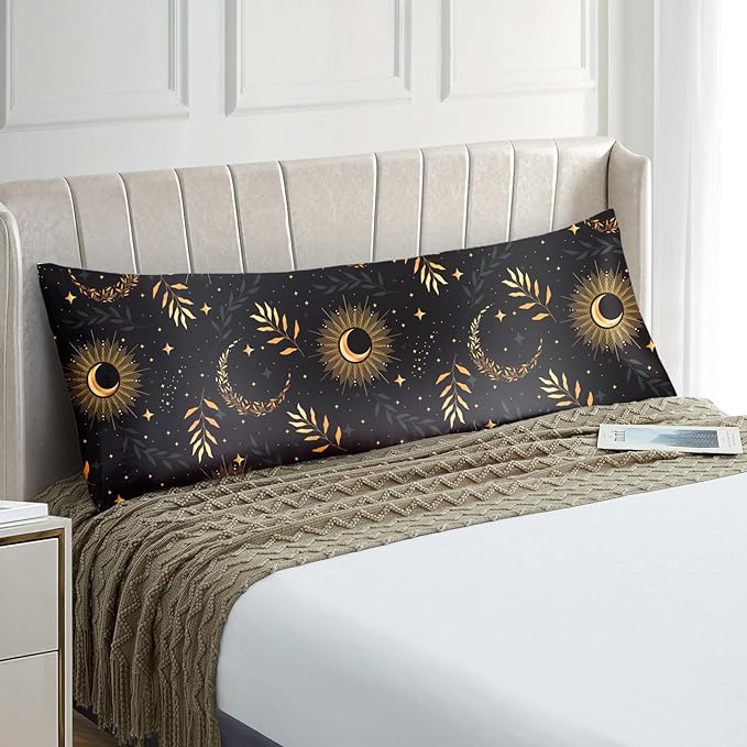 EXQ Home Satin Pillowcase for Hair and Skin Body- Multicolor Printed Black Moon by EXQHomeTexitleCoLtd
