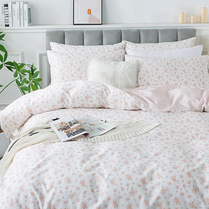 FADFAY Pink Floral Duvet Cover Set - Image 9