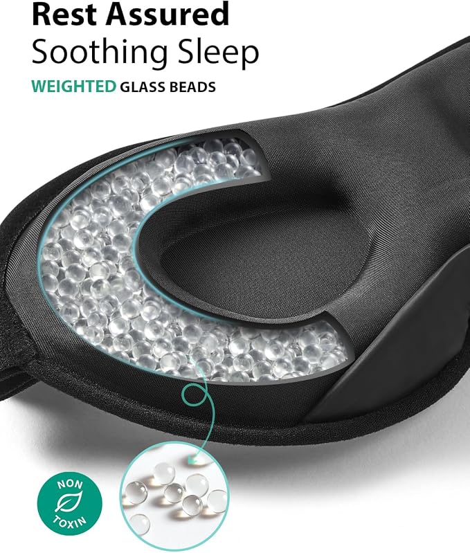 MABAO Weighted Eye Mask for Sleeping, Memory Foam Gentle Pressure Relief - Image 6