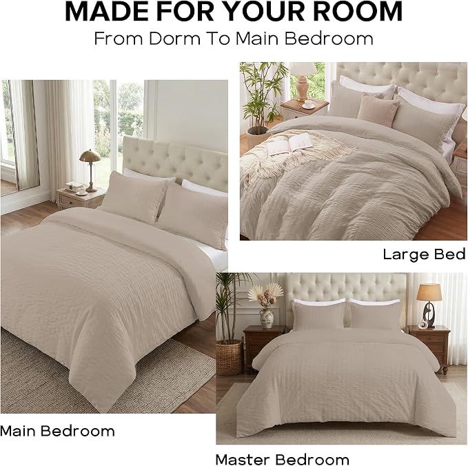 Cozyide Linen Duvet Cover King Size, 3 Pieces Bedding Duvet Covers, Soft - Image 7