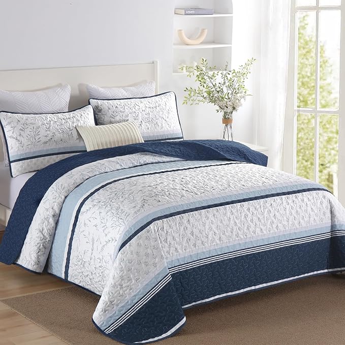 DJY Striped Quilt Set Queen Size - Image 2