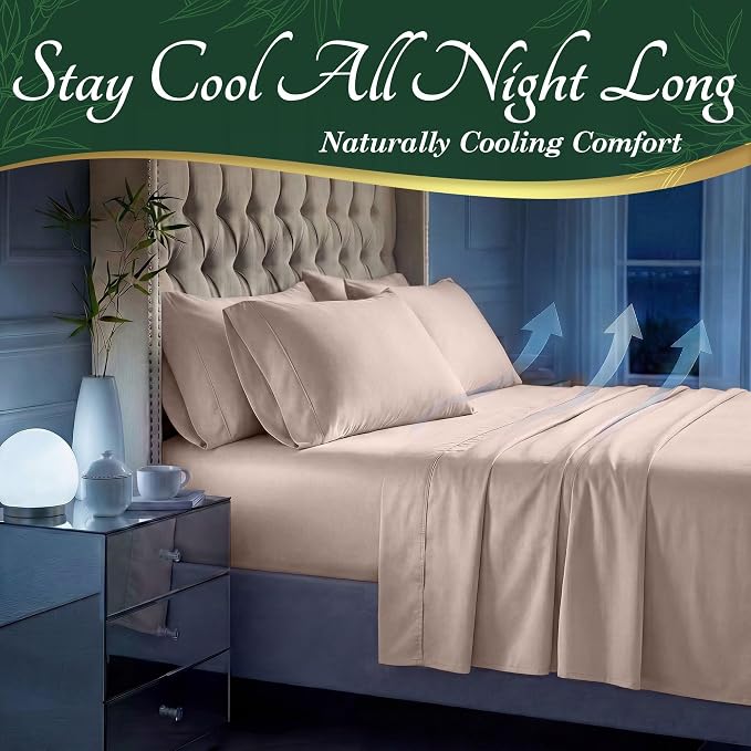 DECOLURE 100% Viscose Derived from Bamboo Sheets California King Size - Image 3