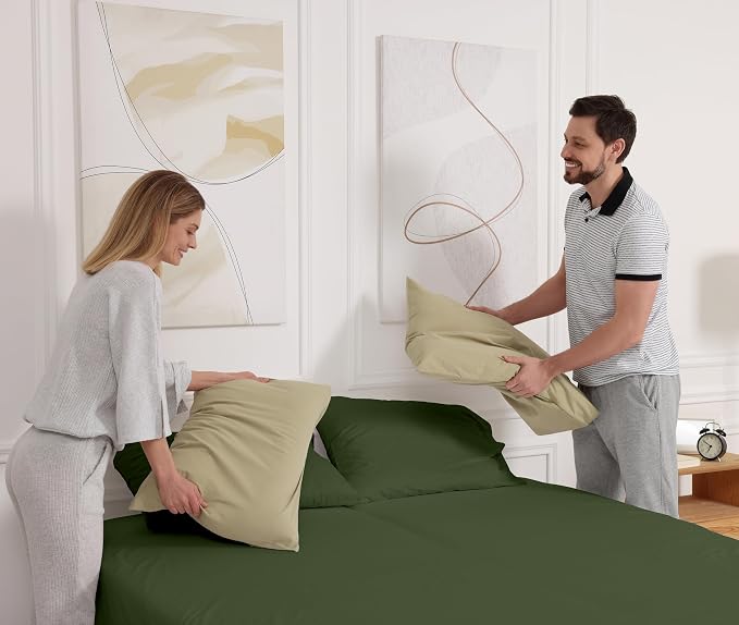 RUVANTI 100% Cotton Sheets – Twin XL Size Percale Bedding, Cooling & Breathable - Image 8