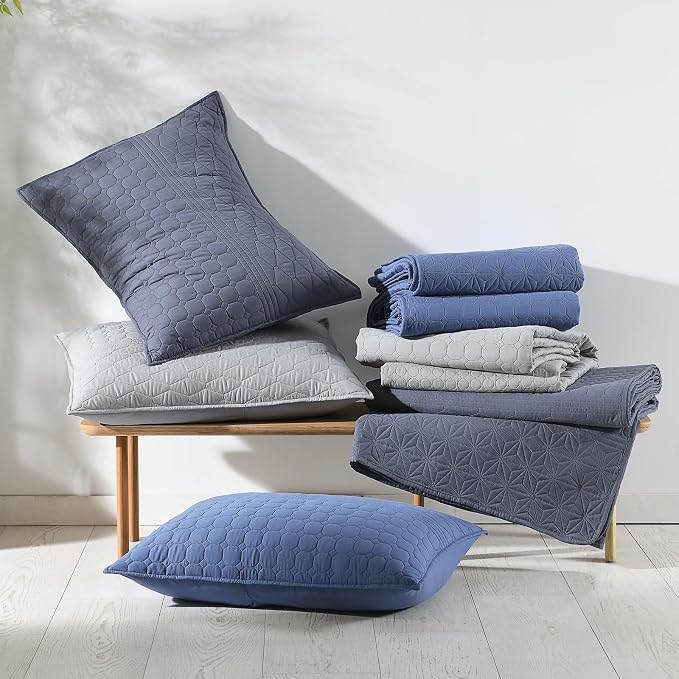 HORIMOTE HOME Grey Twin Size Quilt Set - Image 8