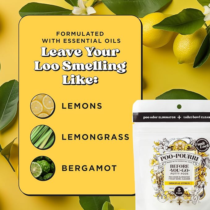 Poo-Pourri Before-You-Go 2-in-1 Toilet Potty Pods, Original Citrus, 5 Ct - Image 6