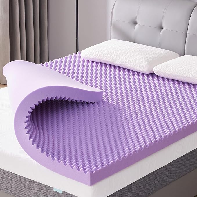 SINWEEK 3 Inch Egg Crate Memory Foam Mattress Topper King Size, Soft Mattress by SINWEEK