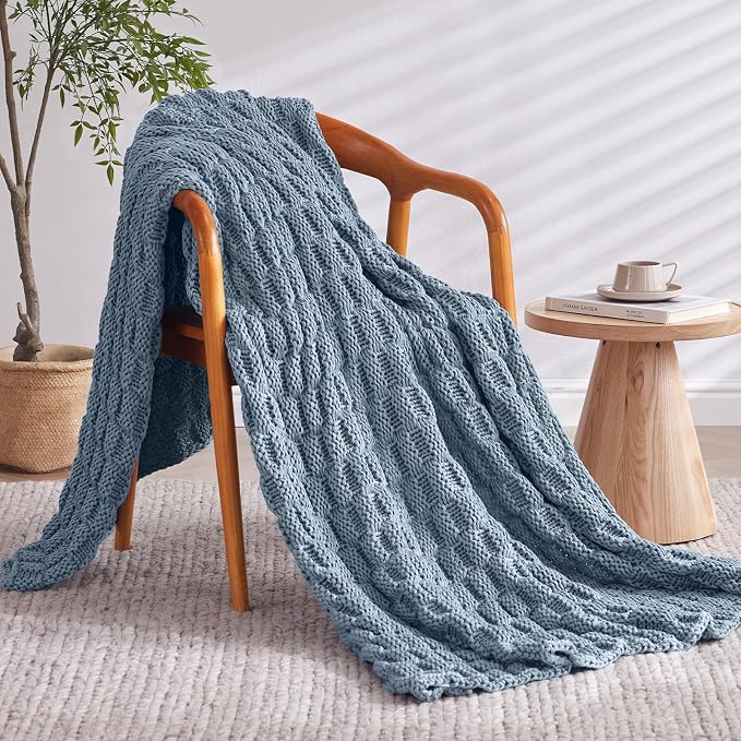 Knitted Weighted Blanket for Adult, No Beads Heavy Blanket 60” x 80'' 17lbs - Image 2
