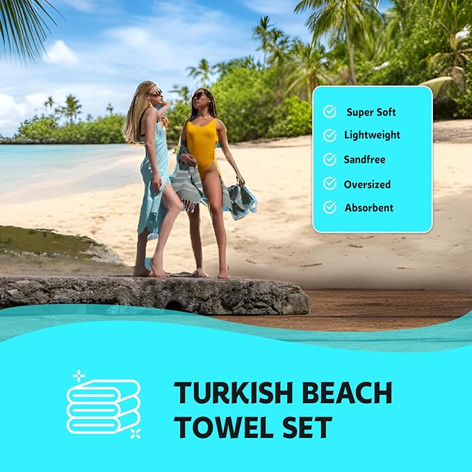 HAVLULAND Fuchsia Oversized 39x71cm Turkish Cotton Beach Towel - Image 6