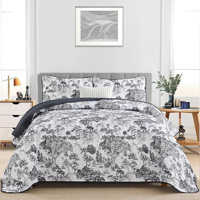 WONGS BEDDING Botanical Quilt Set Queen Size - Image 2