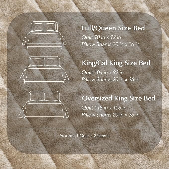 EVERGRACE Velvet Quilt Set California King 118'' x 106'', Luxurious Soft - Image 9
