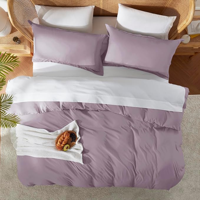 Nestl Dusty Purple Duvet Cover King Size - Image 5