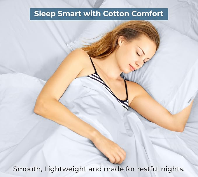 Royale Linens 100% Organic Cotton Queen Flat Sheet Only - Image 9