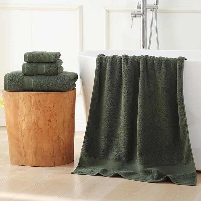 27x55 Bath Towel 100 Percent Cotton 650GSM Luxury Super Soft Absorbent Bathroom - Image 2