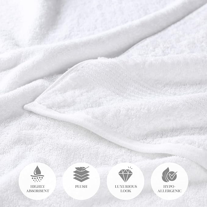 Superior Egyptian Cotton 12-Piece Towel Set, Guest Bath Decor Essentials - Image 8