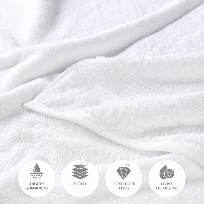 Superior Egyptian Cotton 8-Piece Towel Set, Guest Bath Decor Essentials - Image 8