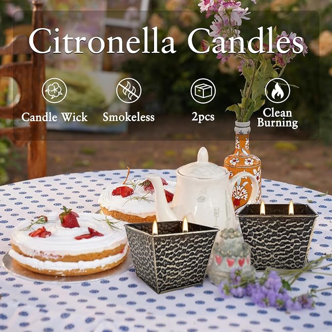 2Pcs Citronella Candles Outdoor Indoor-Large 12oz Scented 50H Long Lasting - Image 4