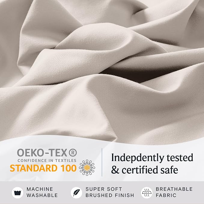 LuxClub 4 PC Sheet Set Bed Sheets Deep Pockets 16" Eco Friendly Wrinkle Free - Image 5
