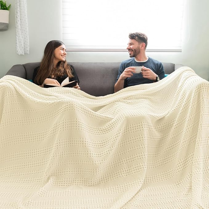 PHF Cooling Waffle Blanket California King Size, Lightweight 60% Rayon from - Image 7