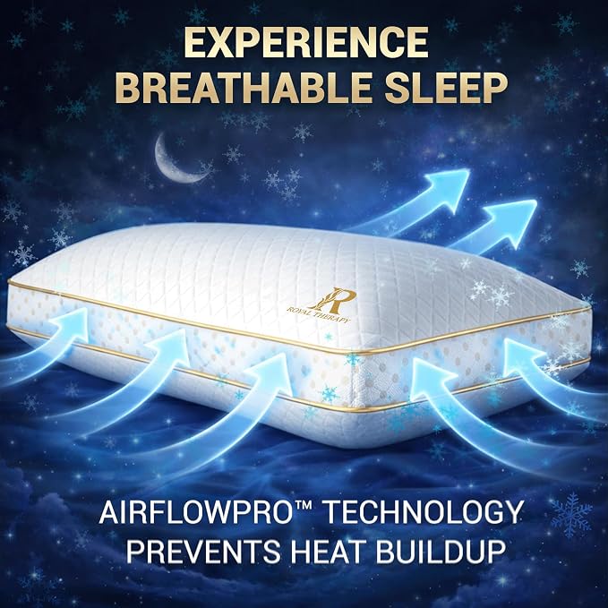 Royal Therapy Queen Memory Foam Pillow, Adjustable Shredded Odor-Free Pillow - Image 2