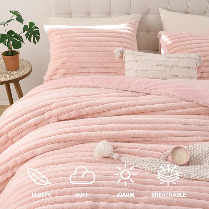 Smoofy Fluffy Queen Size Comforter Set 3 Pieces - Image 2