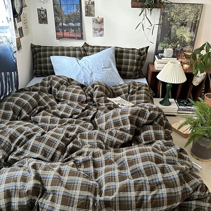 mixinni Vintage Buffalo Plaid Duvet Cover Set Full Size - Image 2