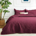 Love's cabin King Size Quilt Bedding Set Burgundy Bedspreads by Lovescabin