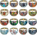 YOROXRG Set 16 Pack Scented Candles Gifts Soy Wax Travel Tin Jar Candles by YOROXRG