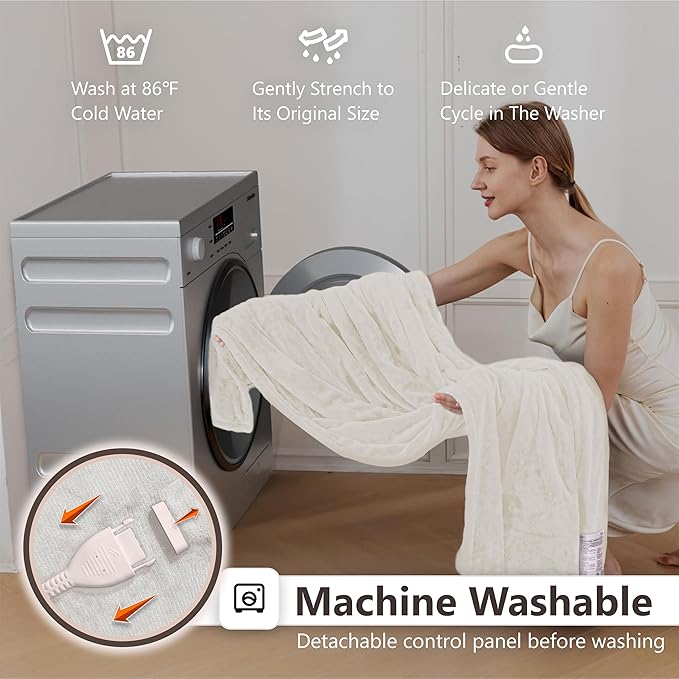 Wapaneus Foot Pocket Heated Blanket Electric Throw - Image 5