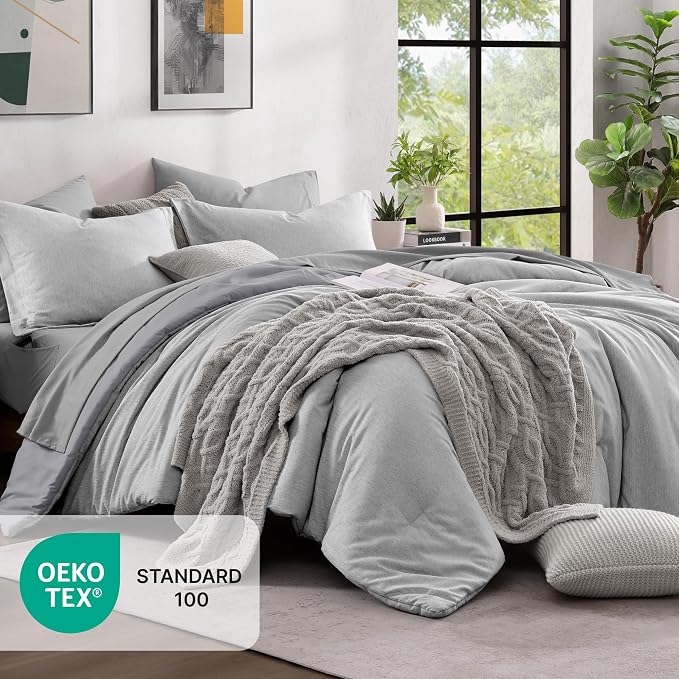 Monbix Full Size Comforter Set, Bedding Sets Full 7 Pieces, Cationic Dyeing Bed - Image 5