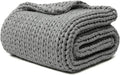YnM 100% Cotton Weighted Blanket, Handmade Chunky Knitted Throw, No fillers by YNM