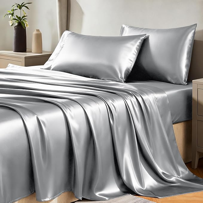 CozyLux Satin Sheets Twin Sheet Set by CozyLux