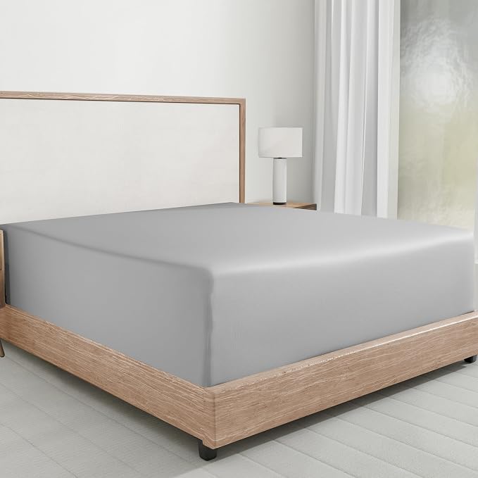 California Design Den Soft 100% Cotton Fitted Sheet Twin, Durable Sateen by CaliforniaDesignDen