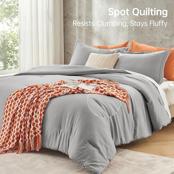 MUXHOMO Queen Comforter Set, All Season Ultra Soft Down Alternative Bedding - Image 5