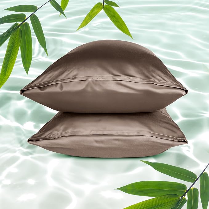Bare Home 100% Rayon Made from Bamboo Luxury Queen Size Set of 2 Cooling by BareHome