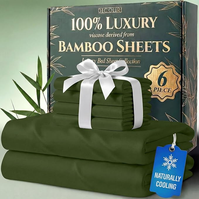 DECOLURE 100% Viscose Derived from Bamboo Sheets King Size by DECOLURE