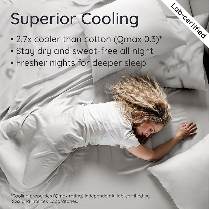 Bambaw 100% Viscose Derived from Bamboo Fitted Sheet Twin Size, Cooling Fitted - Image 3