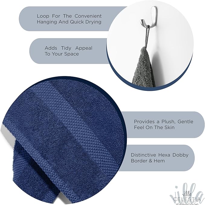 100% Cotton Bath Towel Set of 18-4 Bath Towels, 6 Hand Towels, 8 Wash Cloths - Image 4