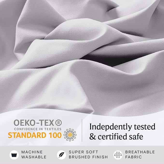 LuxClub 5 PC Sheet Set Bed Sheets Deep Pockets 16" Eco Friendly Wrinkle Free - Image 5
