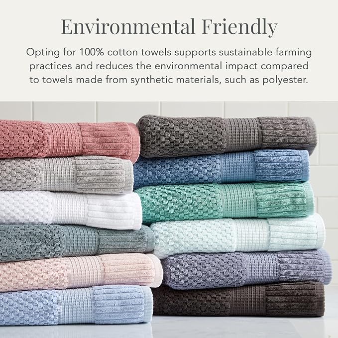 NY Loft 100% Cotton 6 Piece Bath Towel Set | Pink Towels | Soft & Absorbent - Image 7